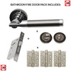 Vega Bathroom Door Handle Pack - Polished Chrome - Black Chrome