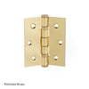 76mm x 64mm x 2.5mm Ball Bearing Hinge - 1 Pair - 10 Finishes