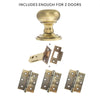Two Pack Harrogate Mushroom Old English Mortice Knob - Antique Brass