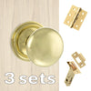 Three Pack Harrogate Mushroom Old English Mortice Knob - Satin Brass