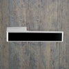 Tupai Rapido VersaLine Tobar Lever on Long Rose - Pearl Black Decorative Plate - Bright Polished Chrome
