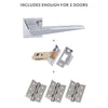 Two Pack Forme Naxos Designer Lever on Minimal Square Rose - Polished Chrome