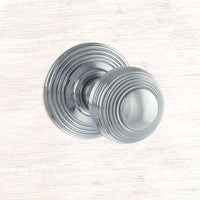 Ripon Reeded Old English Mortice Knob - Polished Chrome