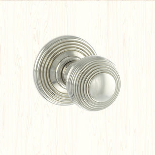 Image: Ripon Reeded Old English Mortice Knob - Polished Nickel