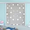 Double Glass Sliding Door - Polka Dot 8mm Clear Glass - Obscure Printed Design with Elegant Track