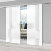 Double Glass Sliding Door - Polwarth 8mm Obscure Glass - Obscure Printed Design - Planeo 60 Pro Kit