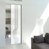 Polwarth 8mm Obscure Glass - Clear Printed Design - Single Absolute Pocket Door