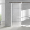 Single Glass Sliding Door - Solaris Tubular Stainless Steel Sliding Track & Polwarth 8mm Clear Glass - Obscure Printed Design