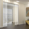 Polwarth 8mm Obscure Glass - Clear Printed Design - Double Absolute Pocket Door