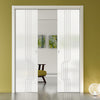 Polwarth 8mm Obscure Glass - Obscure Printed Design - Double Evokit Pocket Door