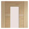 Four Folding Doors & Frame Kit - Portici Oak Flush 3+1 - Aluminium Inlay & Clear Glass - Prefinished