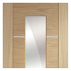 Three Sliding Wardrobe Doors & Frame Kit - Portici Oak Door - Mirror One Side - Prefinished