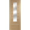 Three Sliding Wardrobe Doors & Frame Kit - Portici Oak Door - Mirror One Side - Prefinished