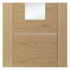 Three Sliding Wardrobe Doors & Frame Kit - Portici Oak Door - Mirror One Side - Prefinished