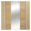 Thruslide Portici Oak Door - Mirror One Side - 4 Doors and Frame Kit - Prefinished