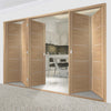 Bespoke Thrufold Portici Oak Flush Folding 3+2 Door - Aluminium Inlay - Prefinished