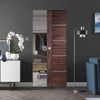 Bespoke Portici Walnut Flush Single Frameless Pocket Door - Aluminium Inlay - Prefinished