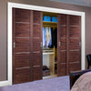 Bespoke Thruslide Portici Walnut Flush 4 Door Wardrobe and Frame Kit - Aluminium Inlay - Prefinished