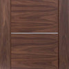 Bespoke Thruslide Portici Walnut Flush - 4 Sliding Doors and Frame Kit - Aluminium Inlay - Prefinished