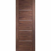 Fire Rated Portici Walnut Door - Aluminium Inlay - Half Hour Rated - Prefinished