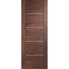 Bespoke Portici Walnut Flush Single Pocket Door Detail - Aluminium Inlay - Prefinished