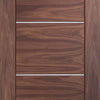 Bespoke Thruslide Portici Walnut Flush - 4 Sliding Doors and Frame Kit - Aluminium Inlay - Prefinished