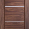 Fire Rated Portici Walnut Door - Aluminium Inlay - Half Hour Rated - Prefinished