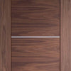 Bespoke Thruslide Portici Walnut Flush - 4 Sliding Doors and Frame Kit - Aluminium Inlay - Prefinished