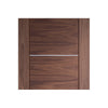 Bespoke Portici Walnut Flush Door Pair - Aluminium Inlay - Prefinished