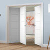 Three Folding Doors & Frame Kit - Portici White Flush 2+1 - Aluminium Inlay - Prefinished
