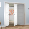 Three Folding Doors & Frame Kit - Portici White Flush 2+1 - Aluminium Inlay - Prefinished