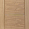 Bespoke Thrufold Portici Oak Flush Folding 2+0 Door - Aluminium Inlay - Prefinished