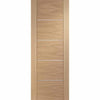 Sirius Tubular Stainless Steel Sliding Track & Portici Oak Flush Double Door - Aluminium Inlay - Prefinished
