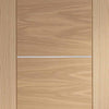 Five Folding Doors & Frame Kit - Portici Oak Flush 3+2 - Aluminium Inlay - Prefinished