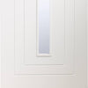 Potenza White Flush Door Pair - Clear Glass - Prefinished