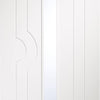 Potenza White Flush Door Pair - Clear Glass - Prefinished