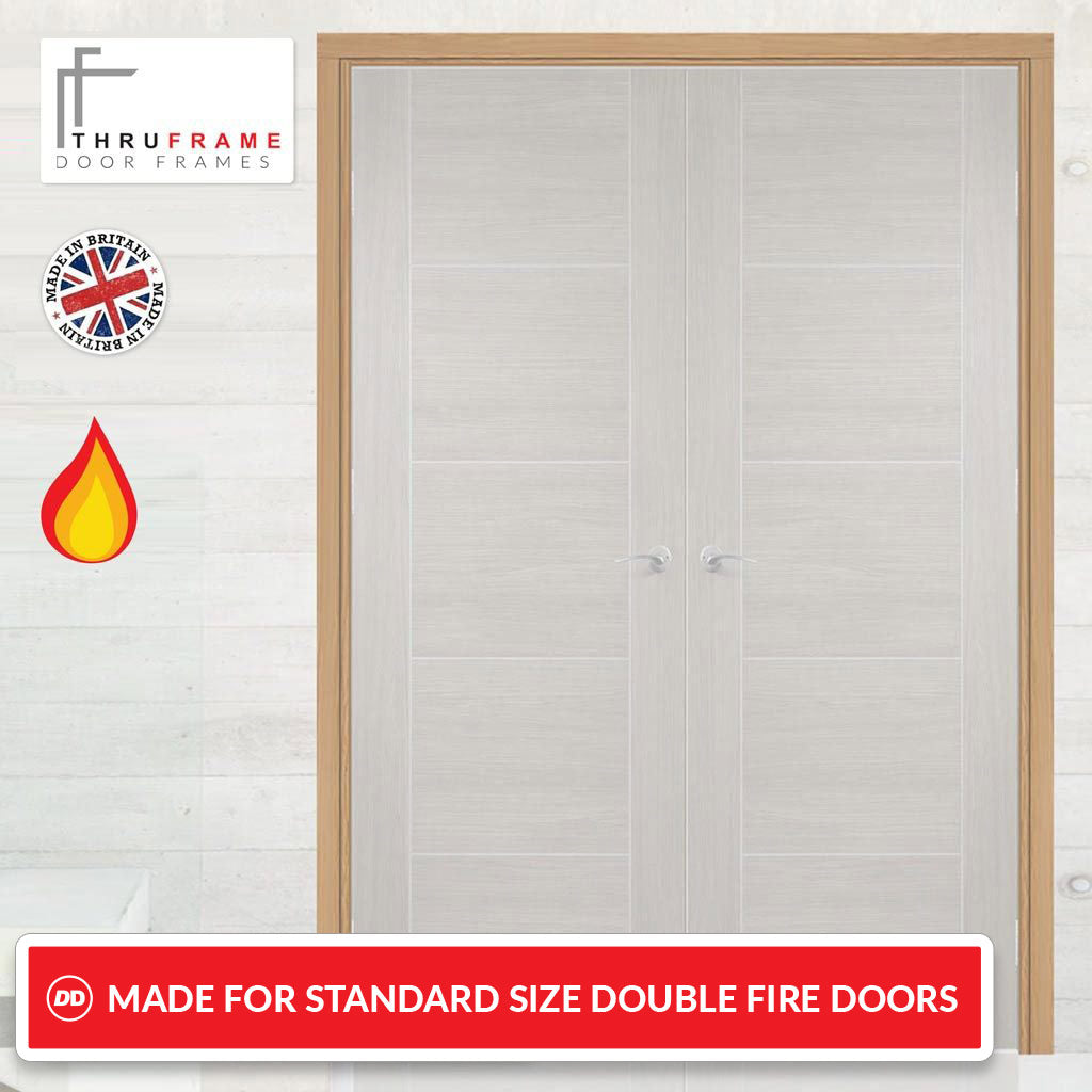 Made to Size Double Interior Prefinished Oak Veneered Frame - For 30 Minute Fire Doors