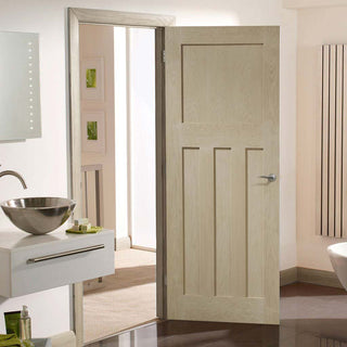 Image: Prefinished DX Oak Panel Fire Door - Choose Your Colour