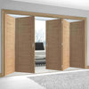 Bespoke Thrufold Palermo Flush Oak Folding 3+2 Door - Panel Effect