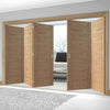 Five Folding Doors & Frame Kit - Palermo Oak 3+2 - Prefinished