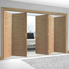 Bespoke Thrufold Palermo Oak Folding 3+2 Door - Panel Effect - Prefinished