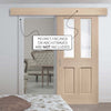 Single Sliding Door & Wall Track - Malton Oak Door - Bevelled Clear Glass - Prefinished
