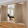 Five Folding Doors & Frame Kit - DX 1930'S Oak Panel 3+2 - Prefinished