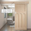 Single Sliding Door & Wall Track - DX 1930'S Oak Panel Door - Prefinished