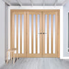 ThruEasi Room Divider - Utah 3 Pane Oak Frosted Glass Prefinished Double Doors with Single Side