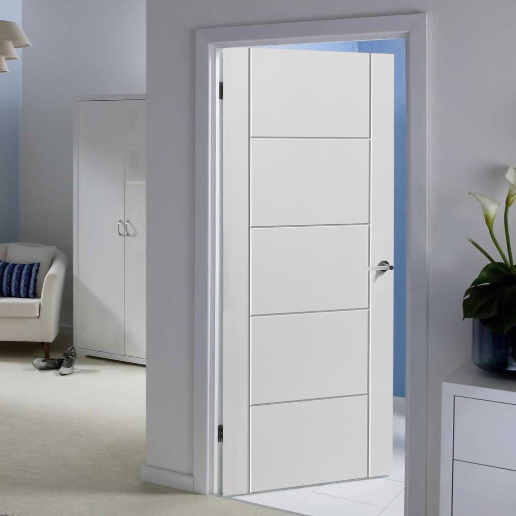 LPD Joinery White Fire Door, Vancouver Flush Door - 30 Minute Rated - White Primed