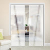 Preston 8mm Obscure Glass - Clear Printed Design - Double Evokit Pocket Door