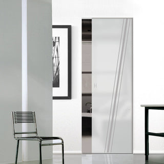 Image: Preston 8mm Obscure Glass - Obscure Printed Design - Single Absolute Pocket Door