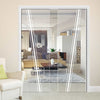 Preston 8mm Clear Glass - Obscure Printed Design - Double Evokit Pocket Door