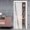 Preston 8mm Obscure Glass - Clear Printed Design - Single Evokit Glass Pocket Door